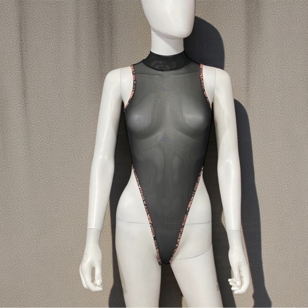 Black Mesh Bodysuit Top
New